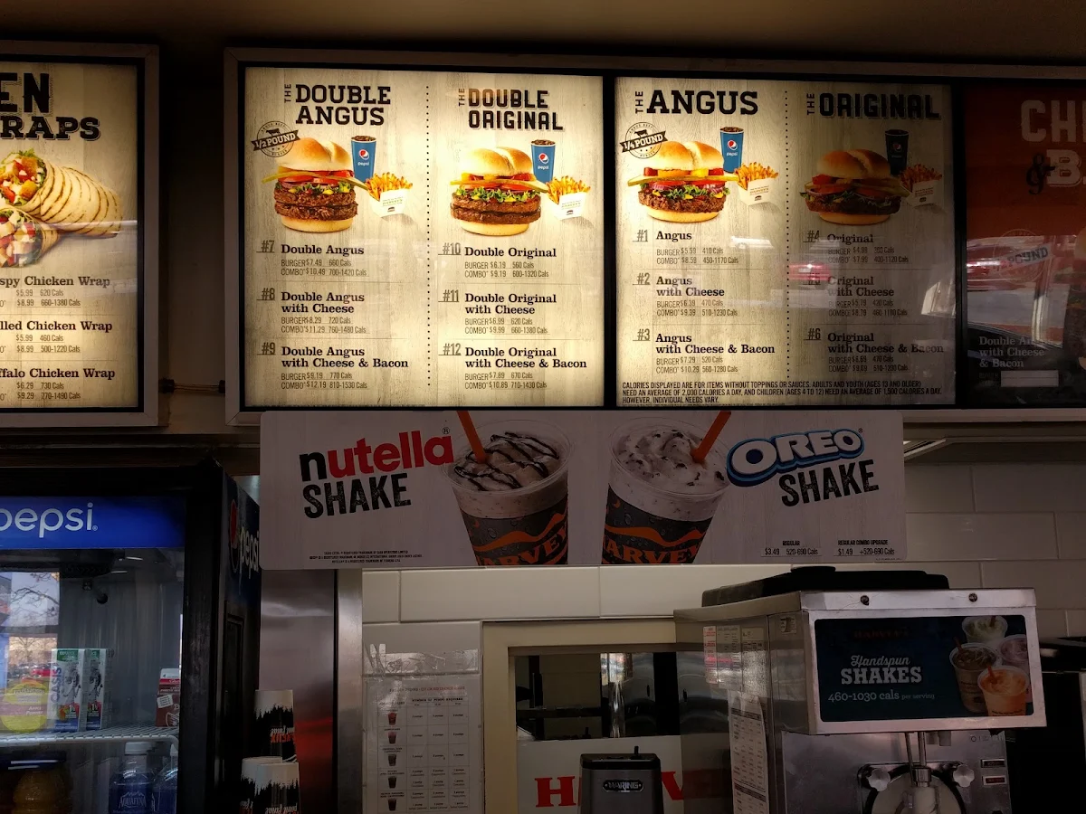 Menu, Harvey's