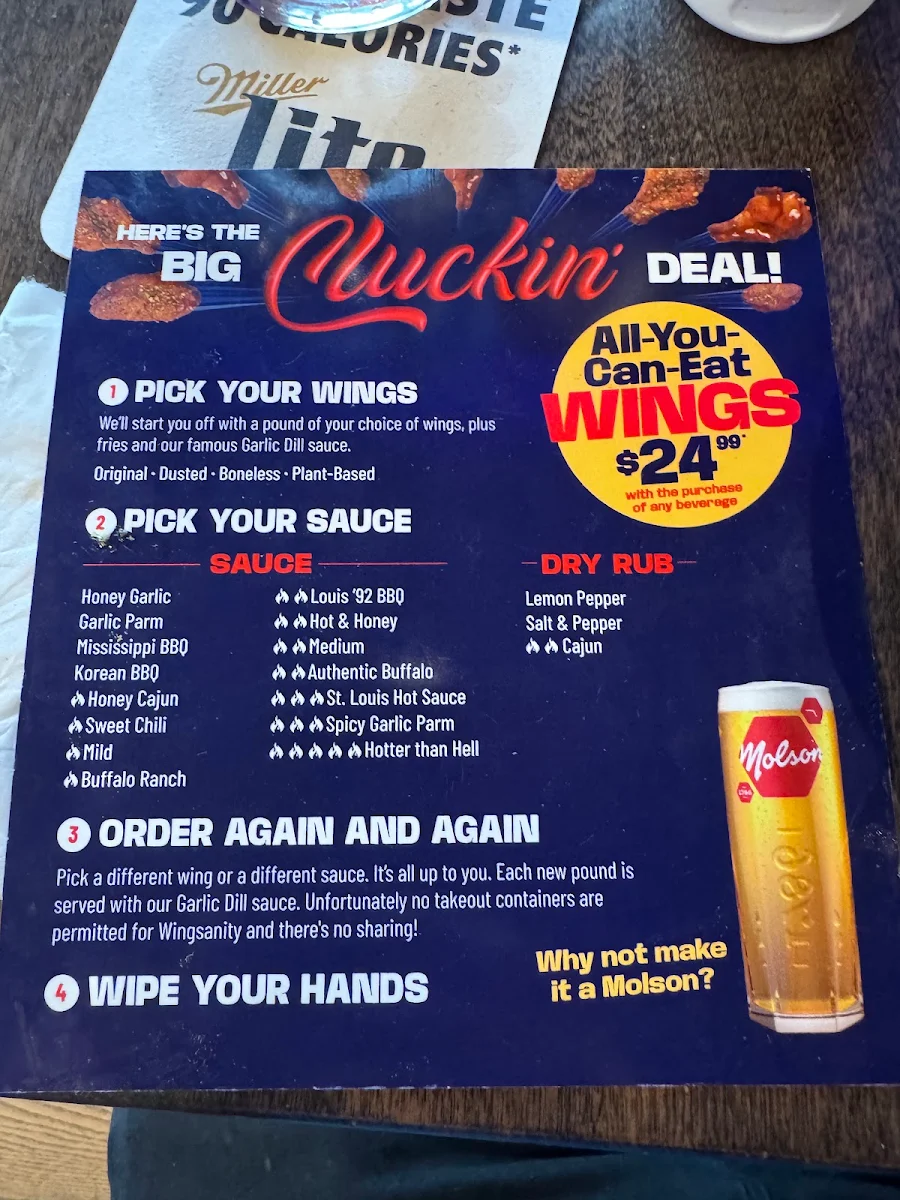 Menu, St. Louis Bar & Grill