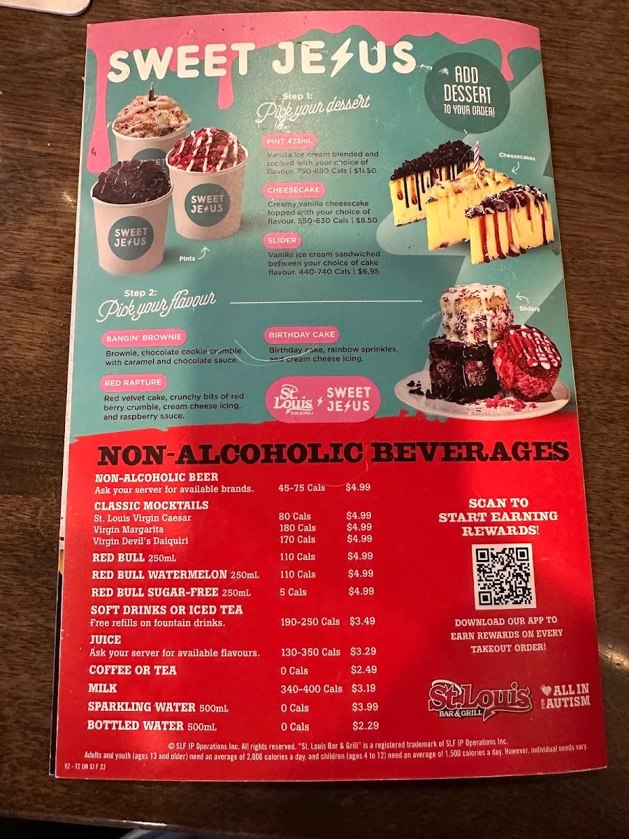 Menu, St. Louis Bar & Grill