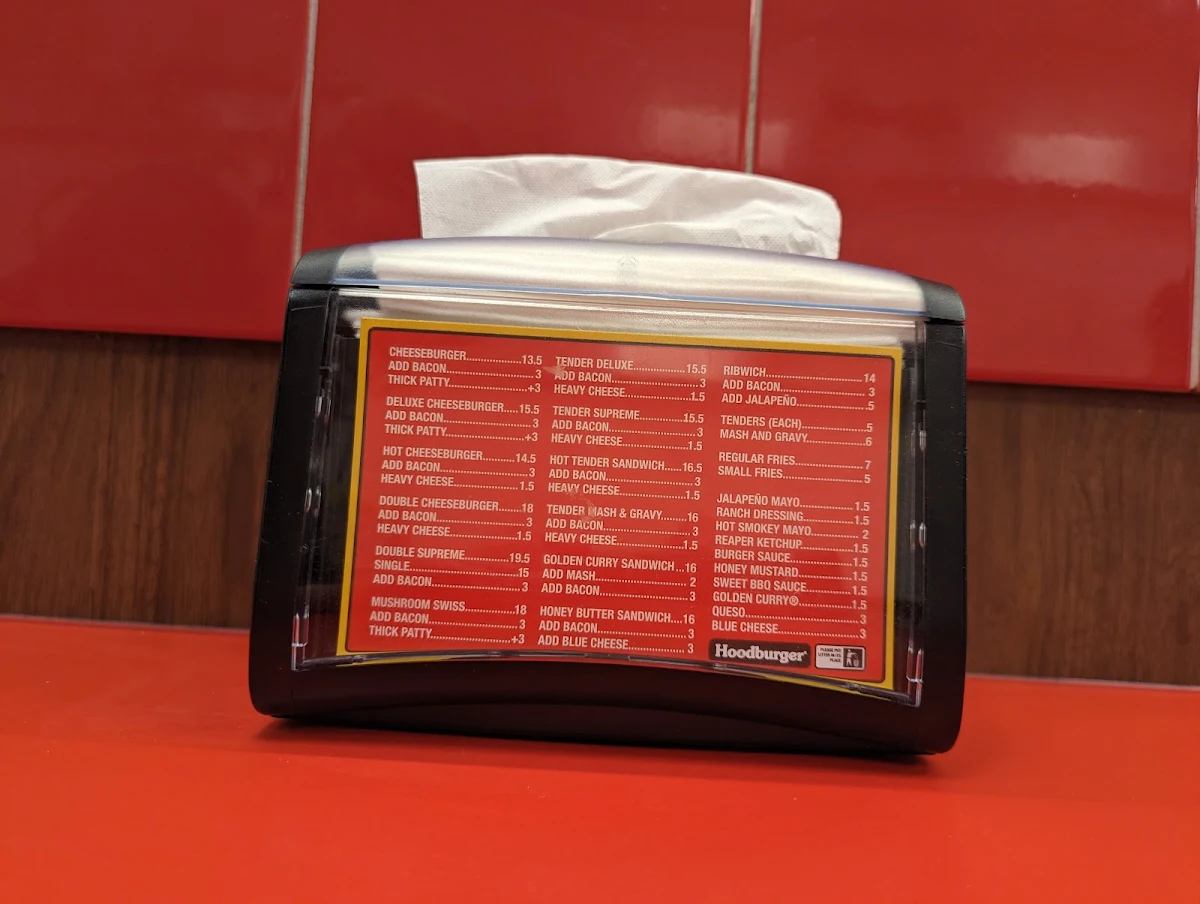 Menu, Hoodburger Applecross