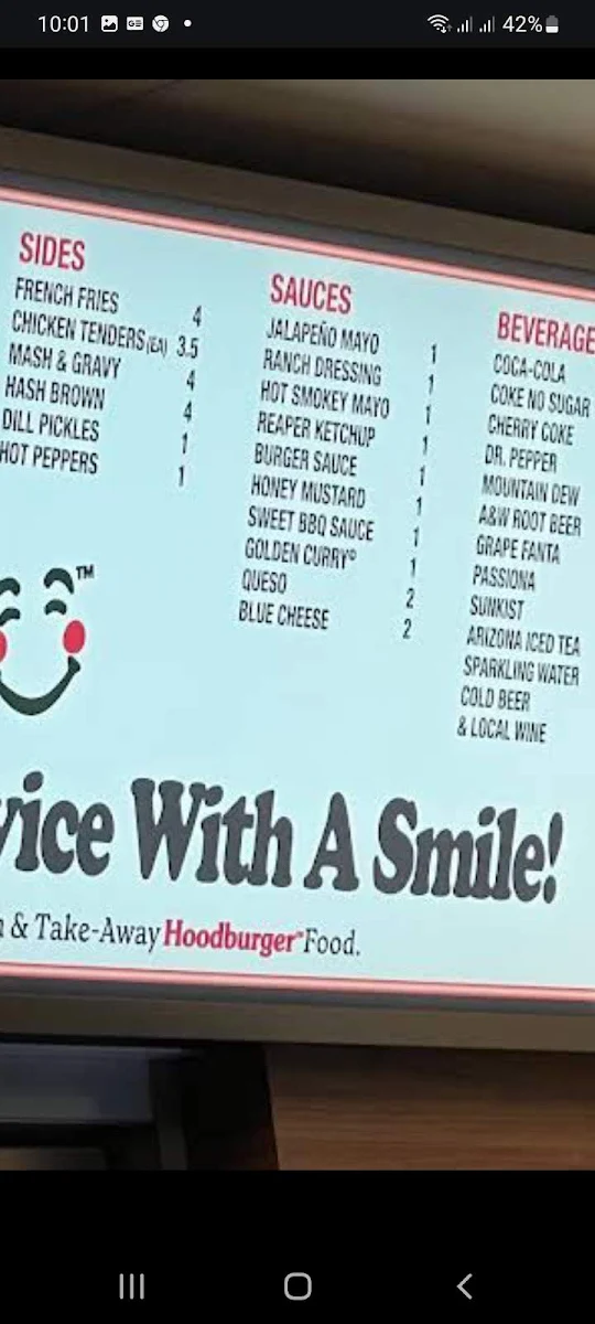 Menu, Hoodburger Applecross