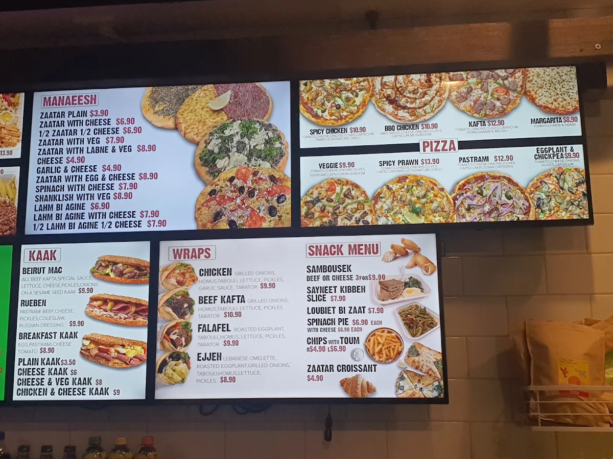 Menu, SAMBOUSEK PARRAMATTA