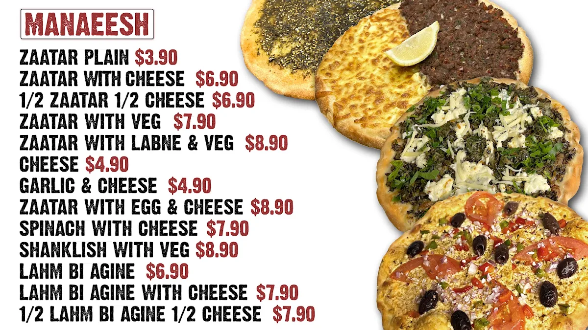 Menu, SAMBOUSEK PARRAMATTA