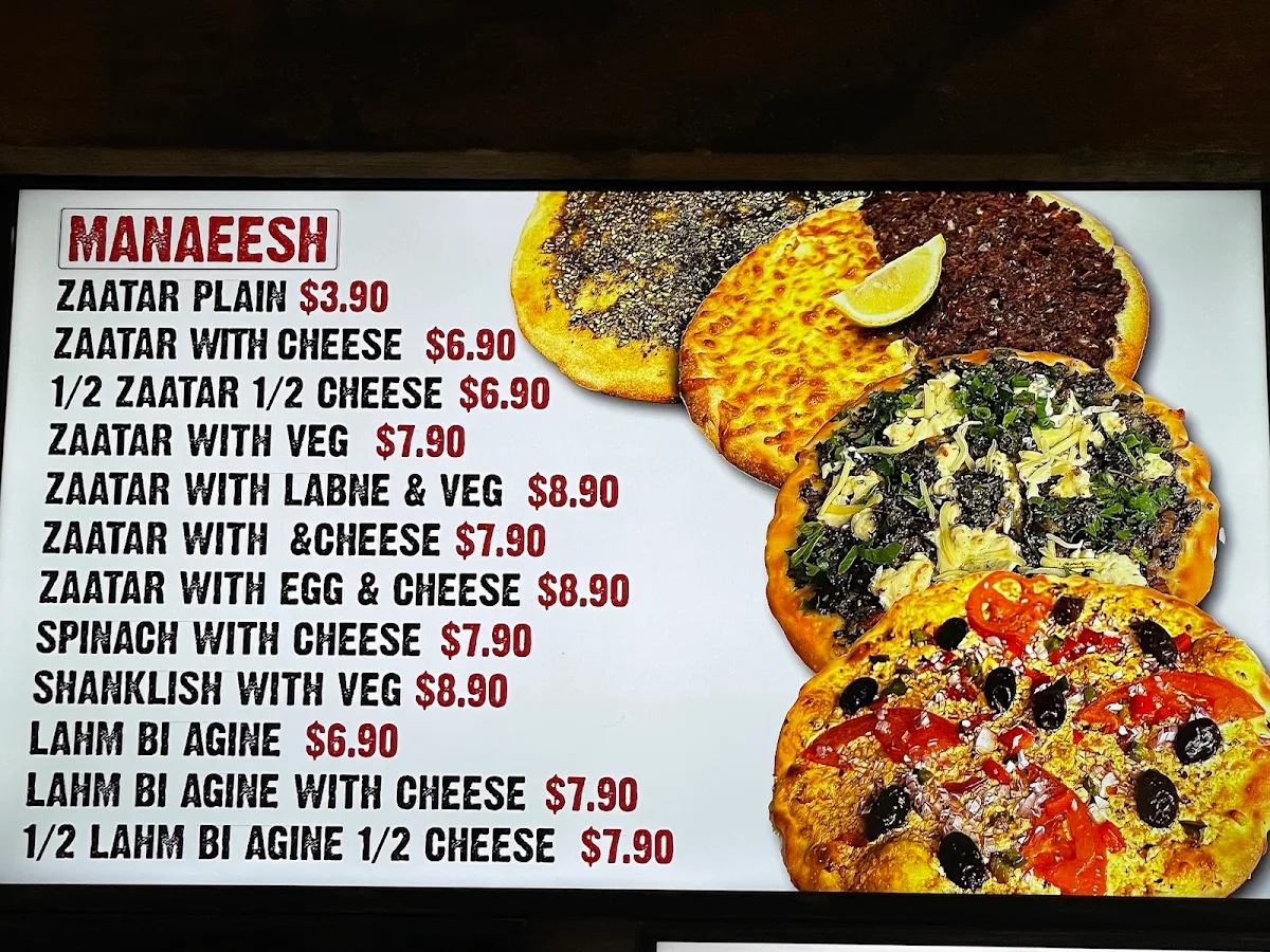 Menu, SAMBOUSEK PARRAMATTA