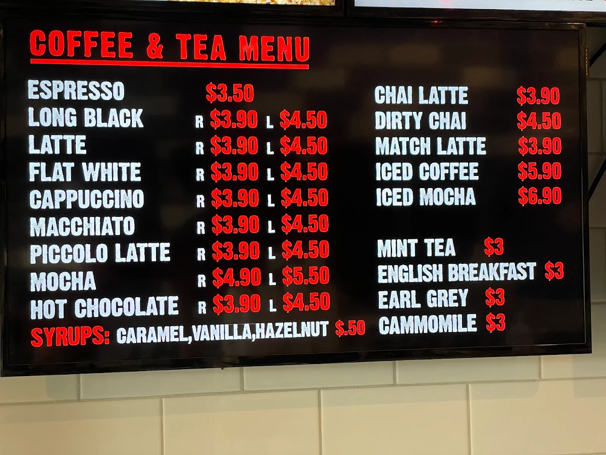 Menu, SAMBOUSEK PARRAMATTA