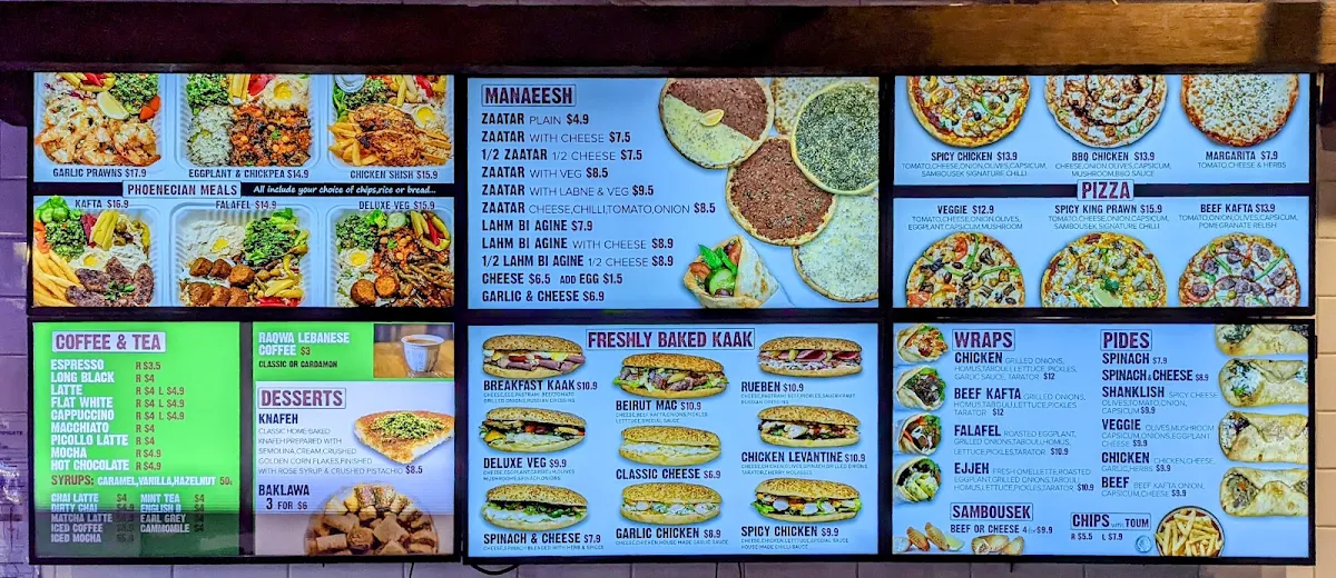 Menu, SAMBOUSEK PARRAMATTA