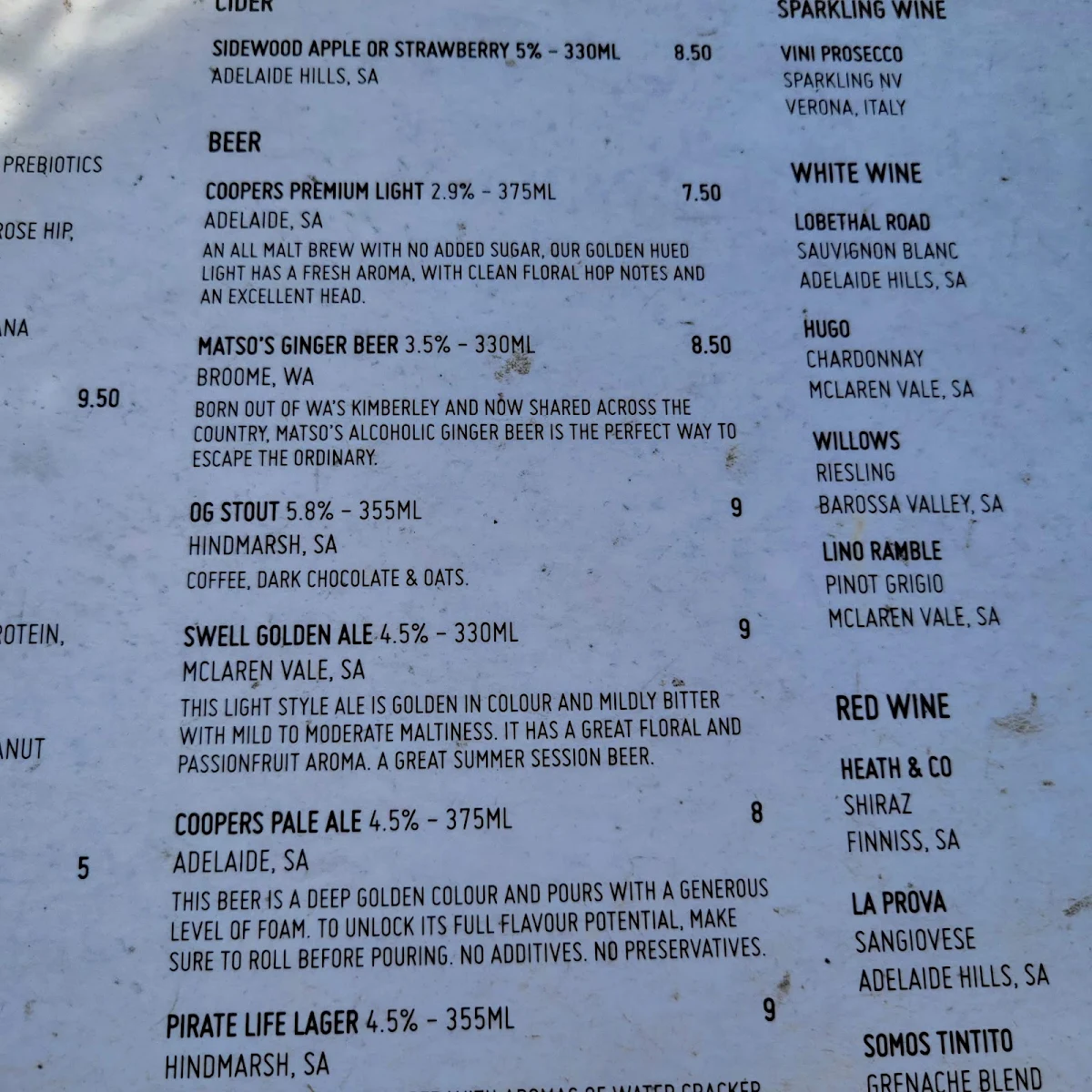 Menu, motherduck