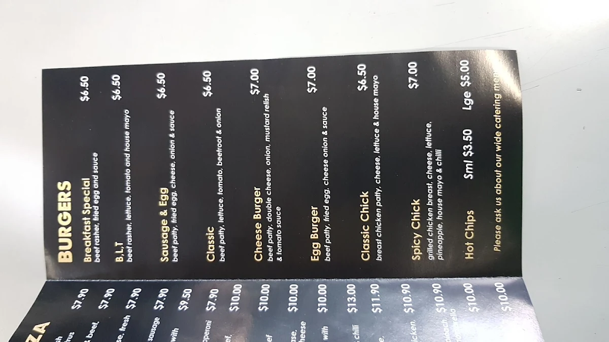 Menu, Sahara Bakery