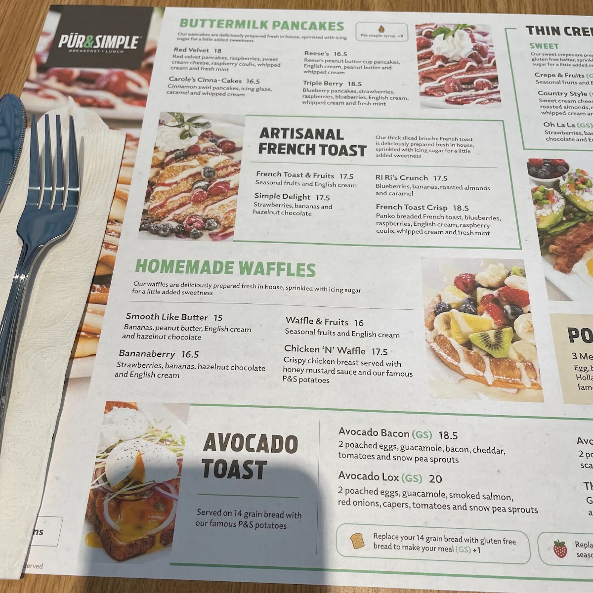 Menu, Pür & Simple