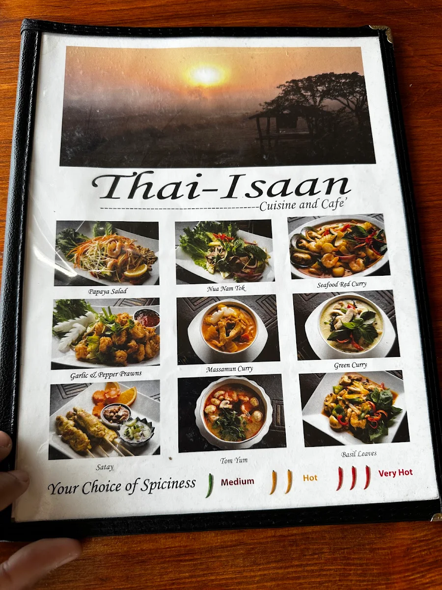 Menu, Thai-Isaan Cuisine and Café