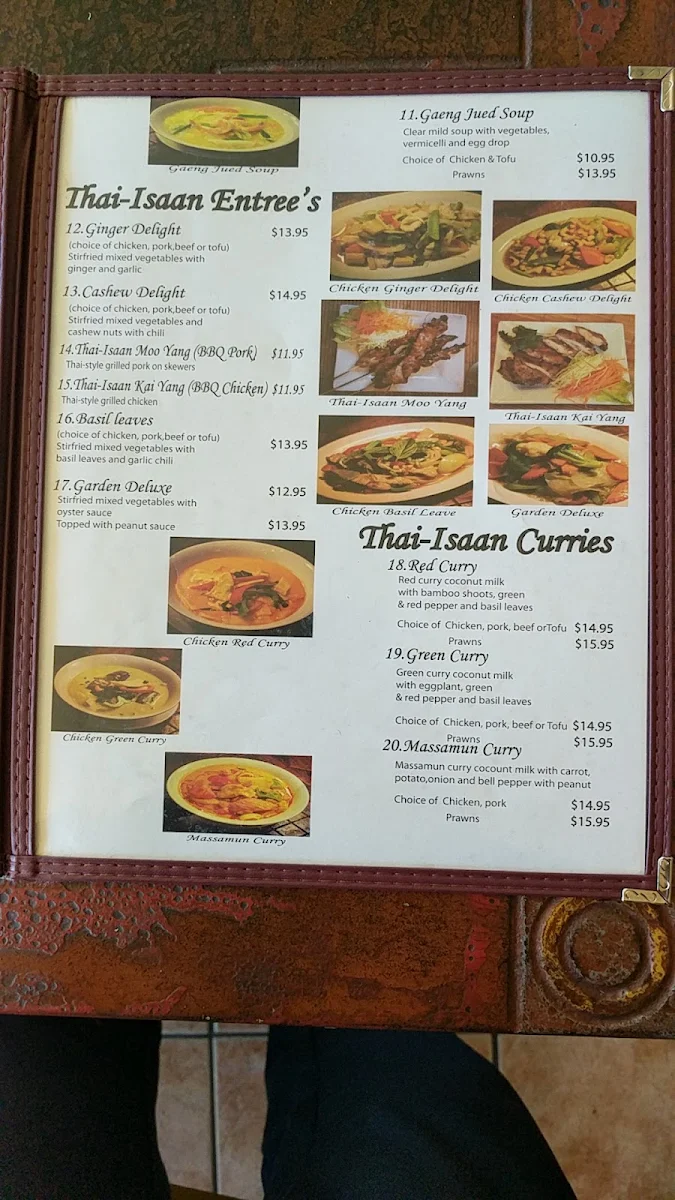 Menu, Thai-Isaan Cuisine and Café