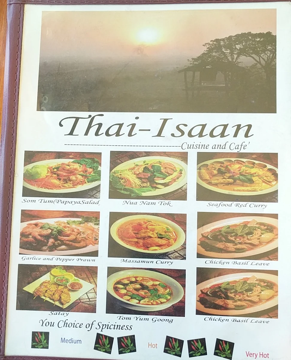 Menu, Thai-Isaan Cuisine and Café