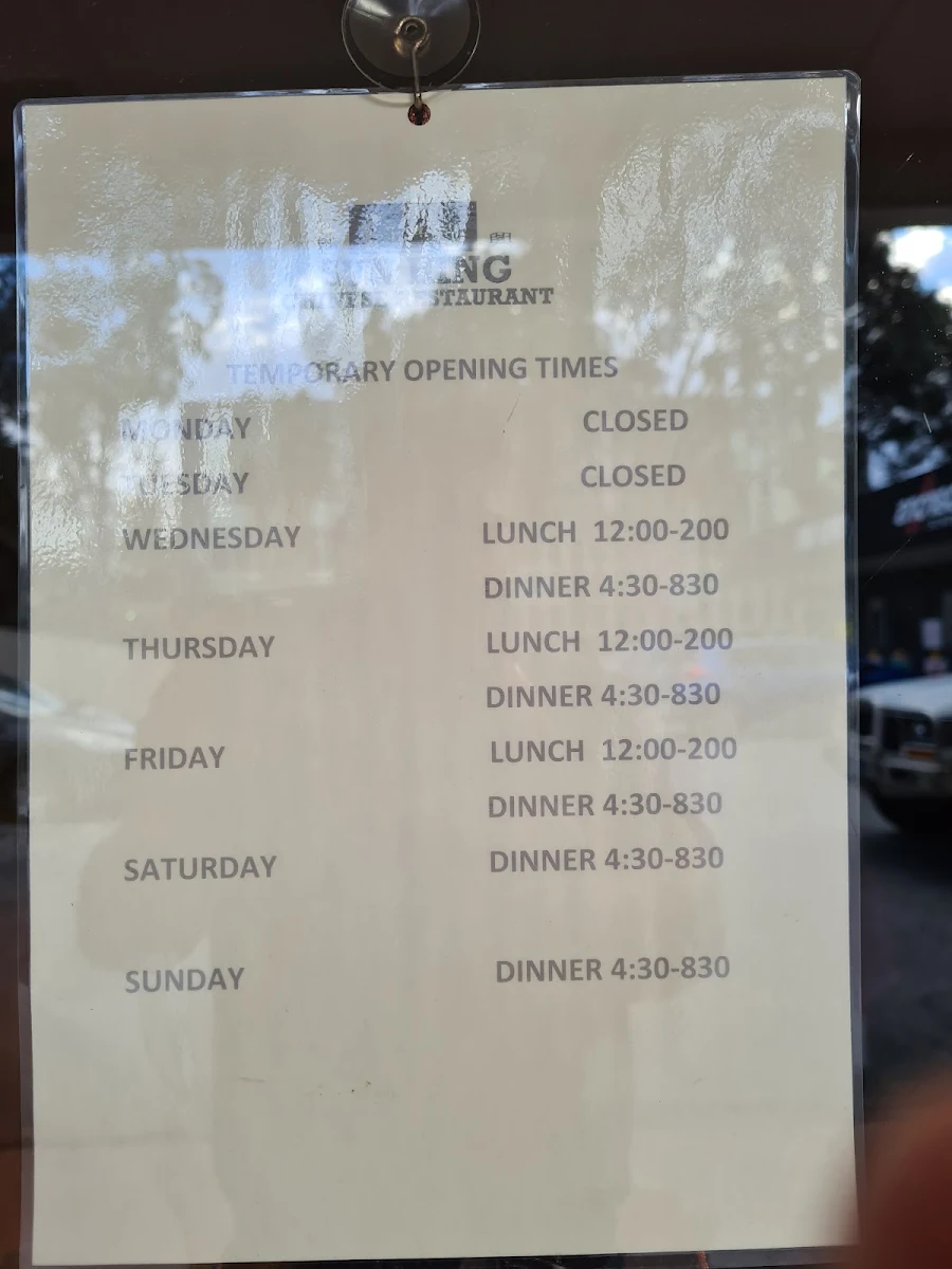 Menu, Sun Hing