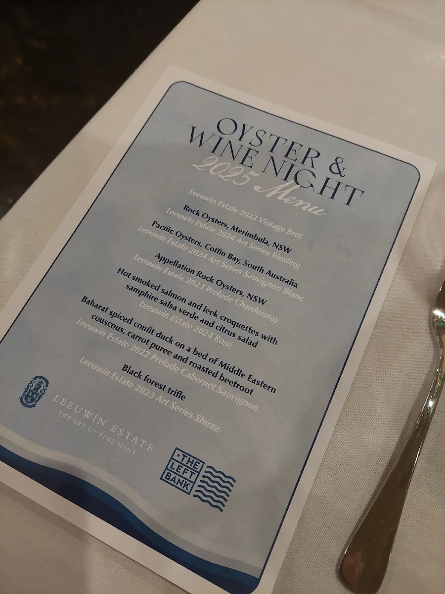 Menu, The Left Bank