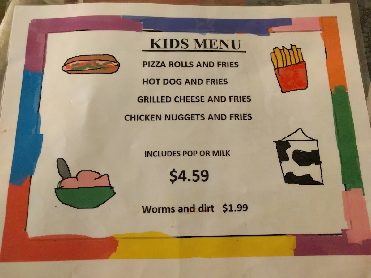 Menu, Crossroads Restaurant
