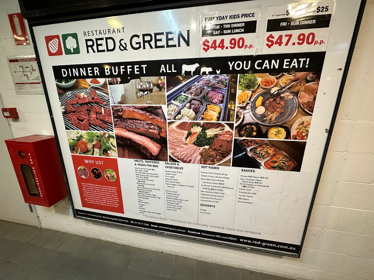 Menu, Restaurant Red & Green (GGOGI HOUSE by NEW management: Mon-Thur $51.90, Fri-Sun $55.90))