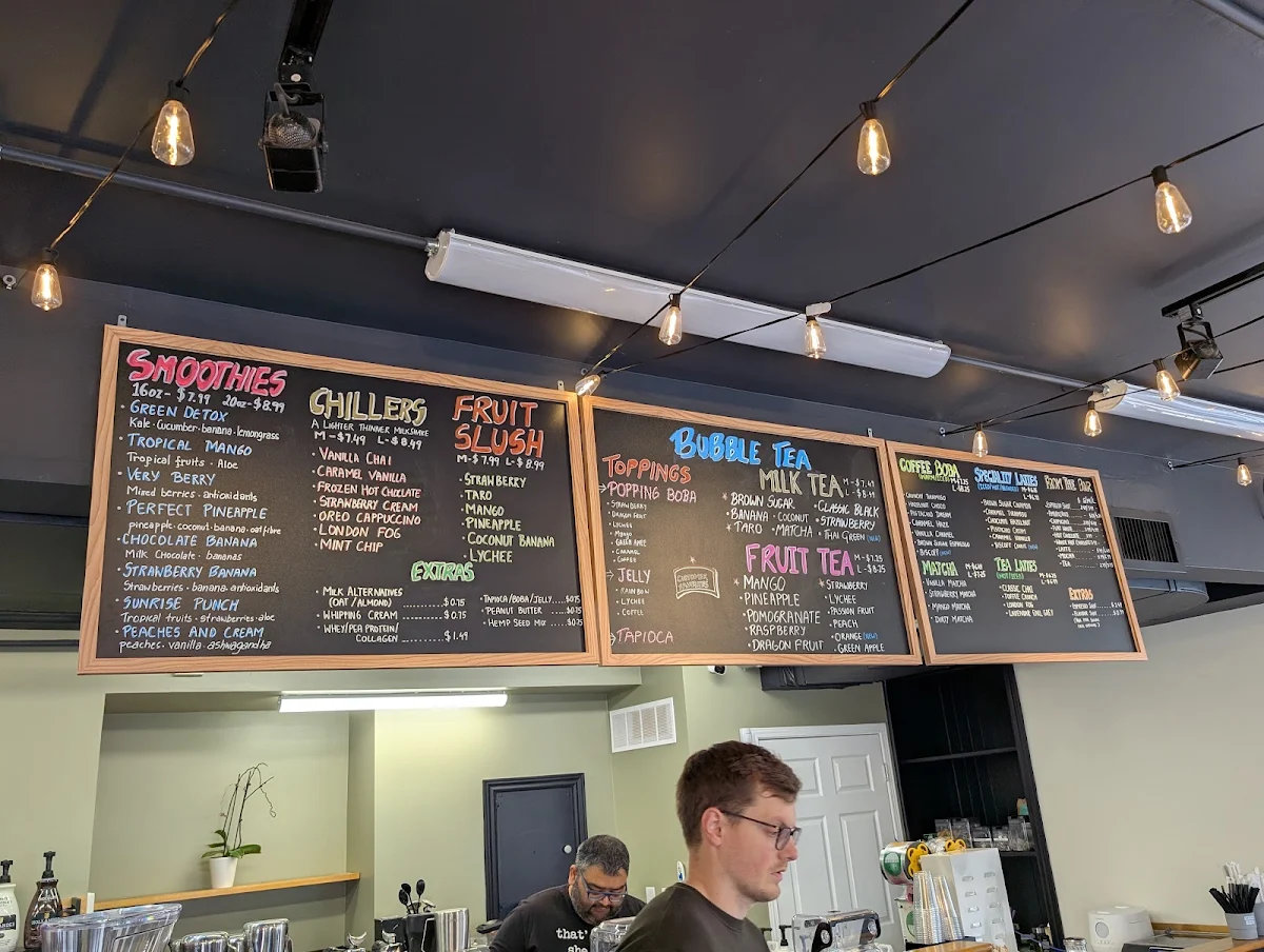 Menu, Blended Beverage Bar