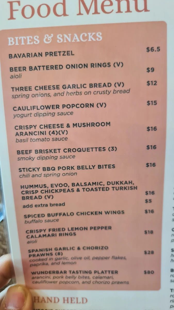 Menu, The Continental European Bar & Bistro