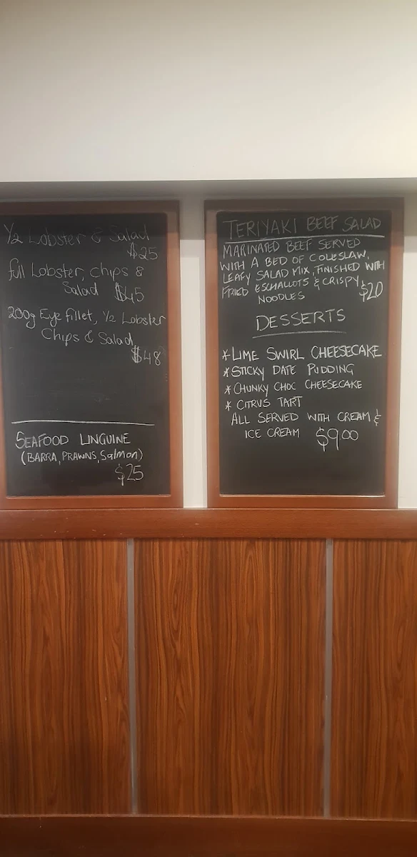 Menu, Allenstown Hotel