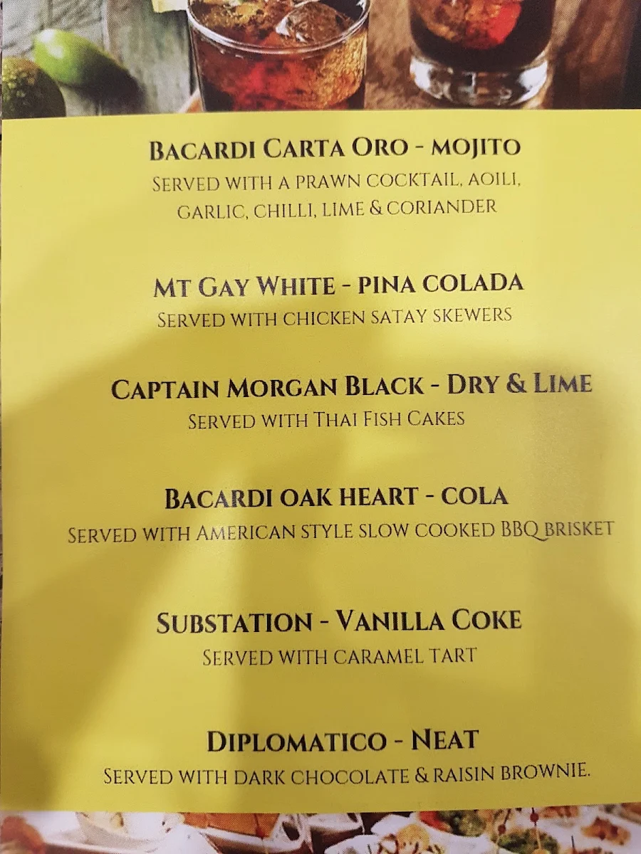Menu, Allenstown Hotel