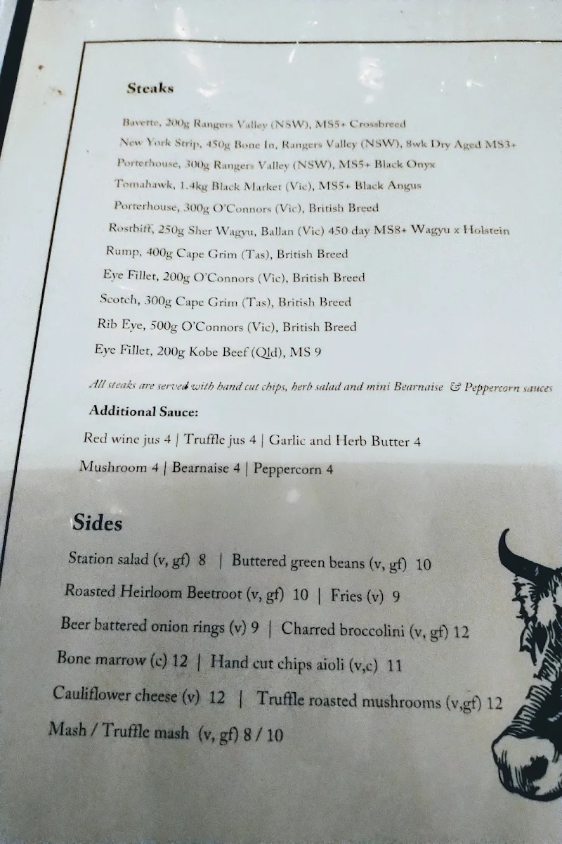 Menu, Station Hotel