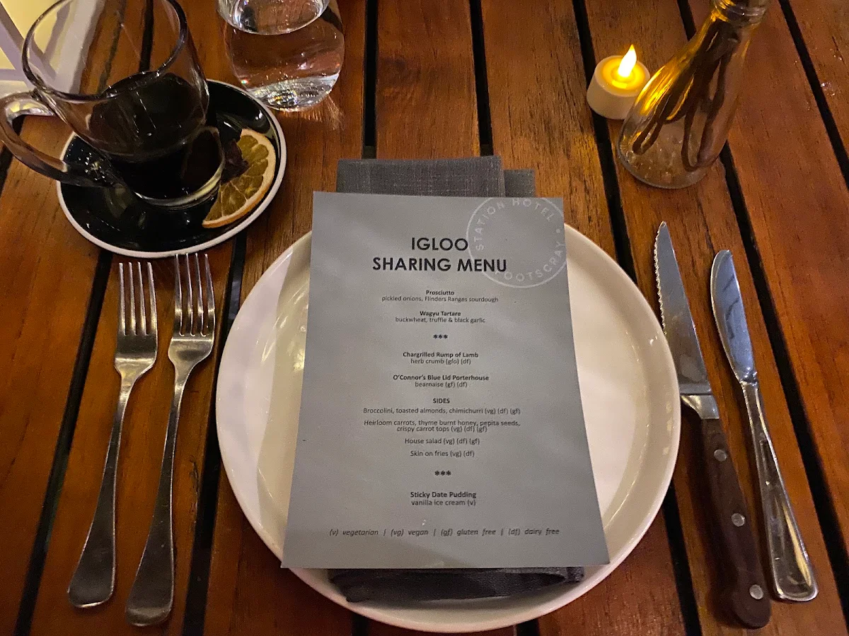 Menu, Station Hotel