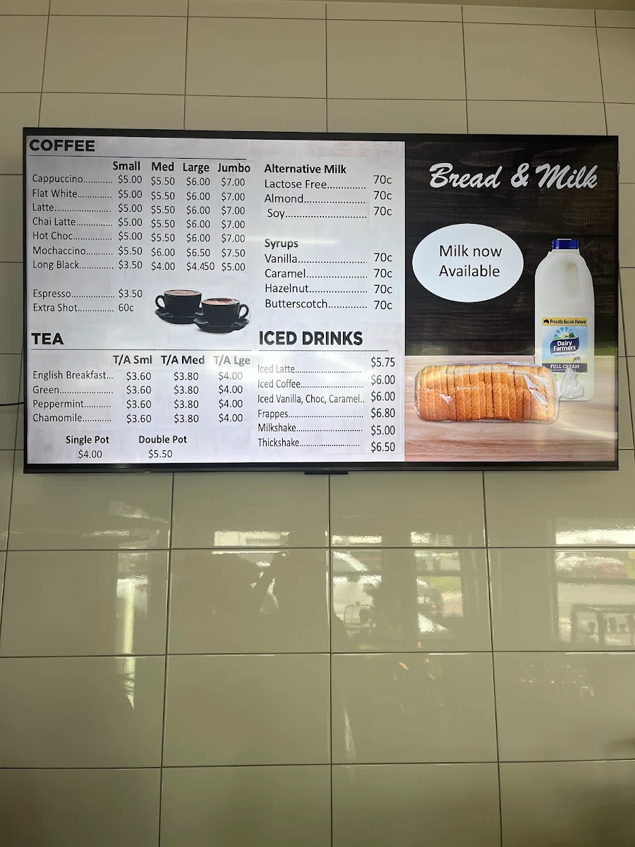 Menu, Gail Sauers Bakery Cafe Maryborough