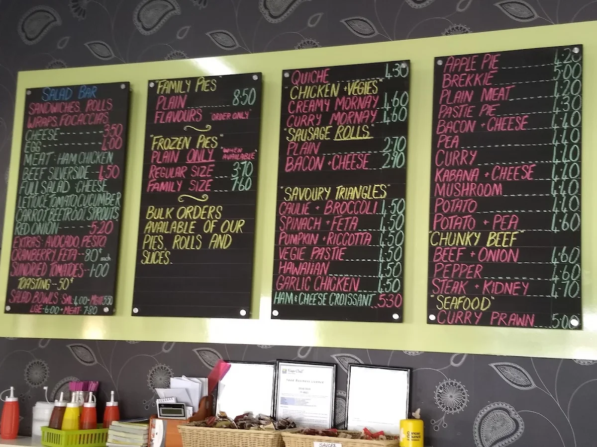 Menu, Gail Sauers Bakery Cafe Maryborough