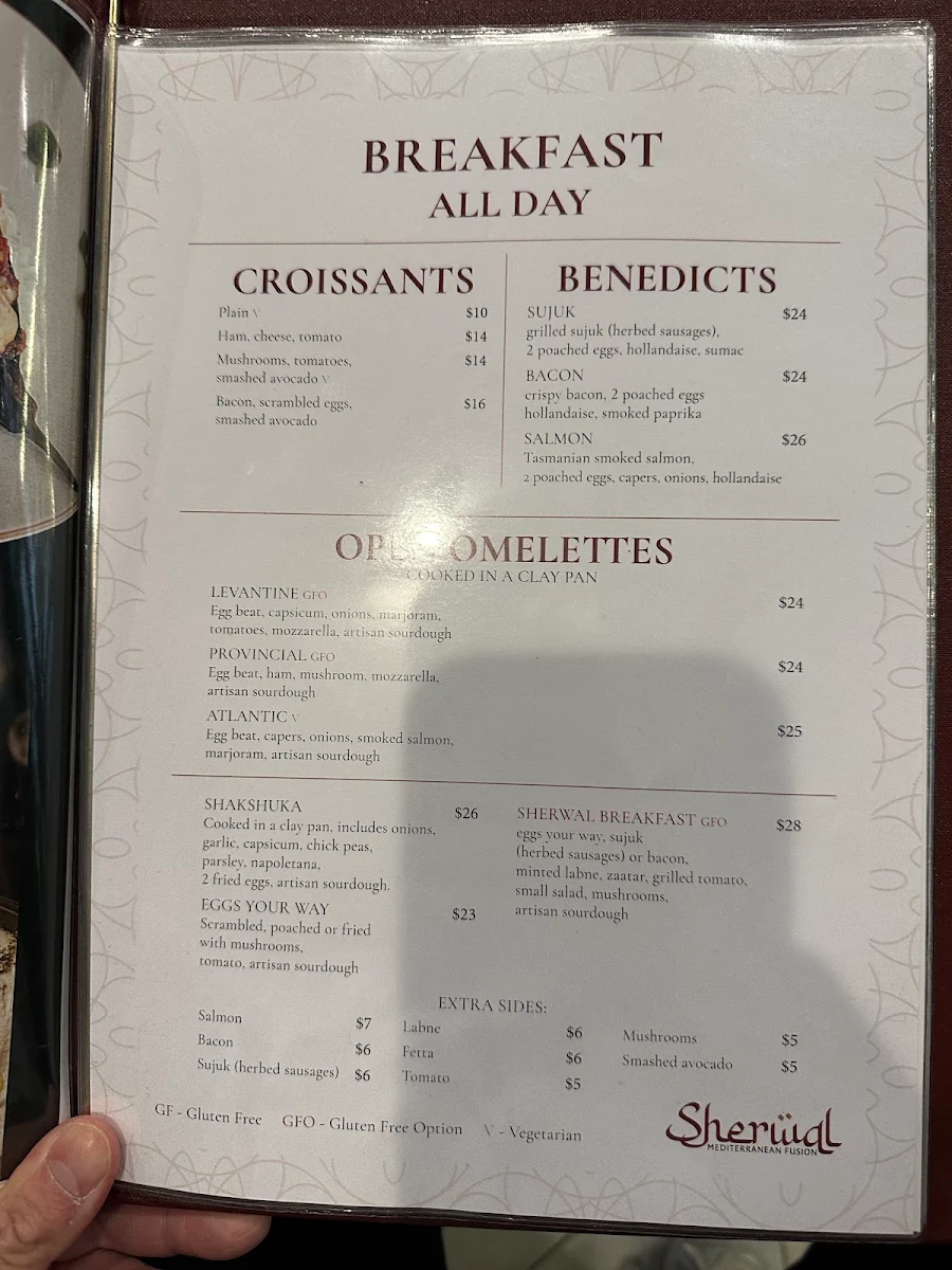 Menu, Sherwal