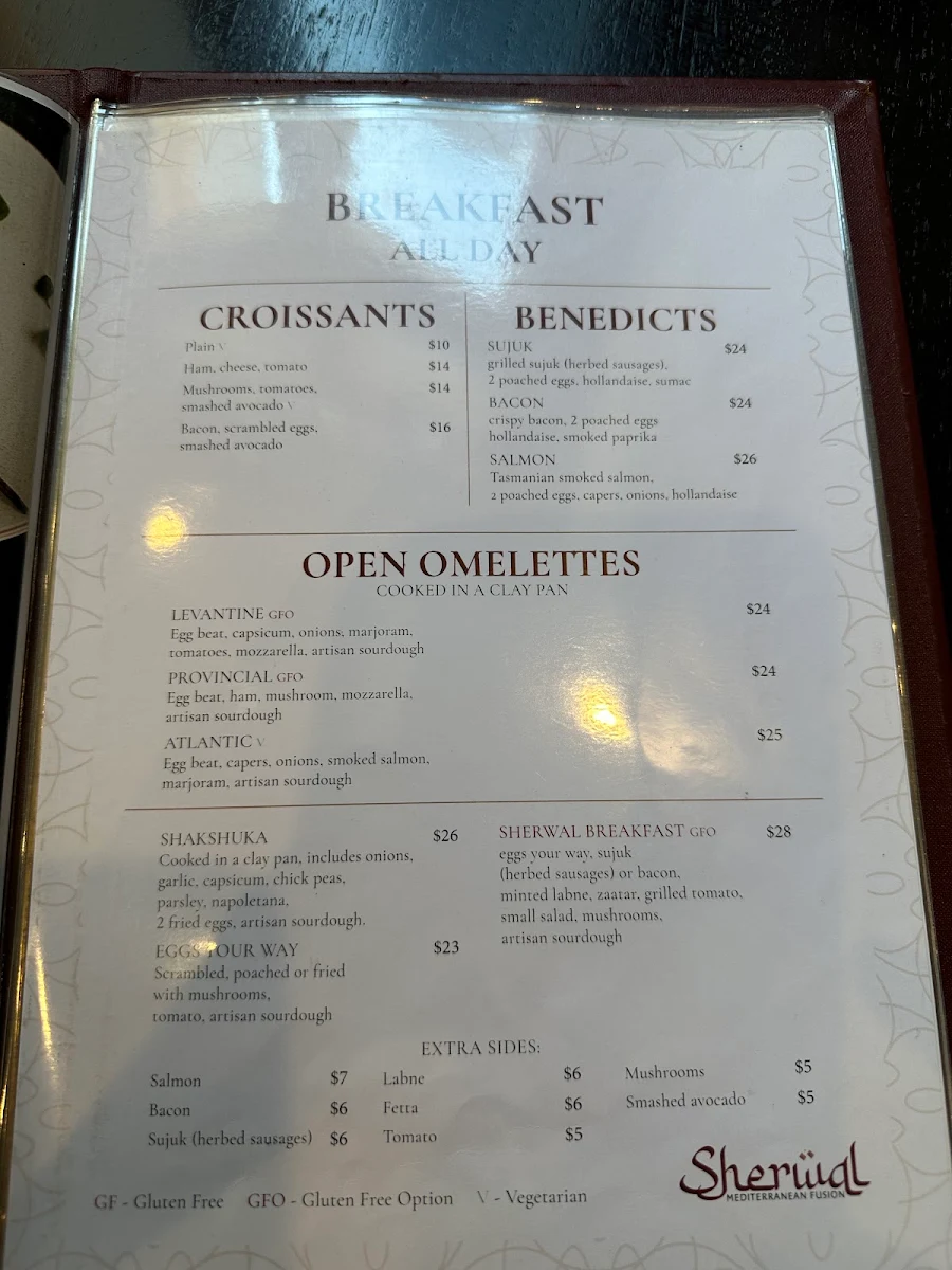 Menu, Sherwal