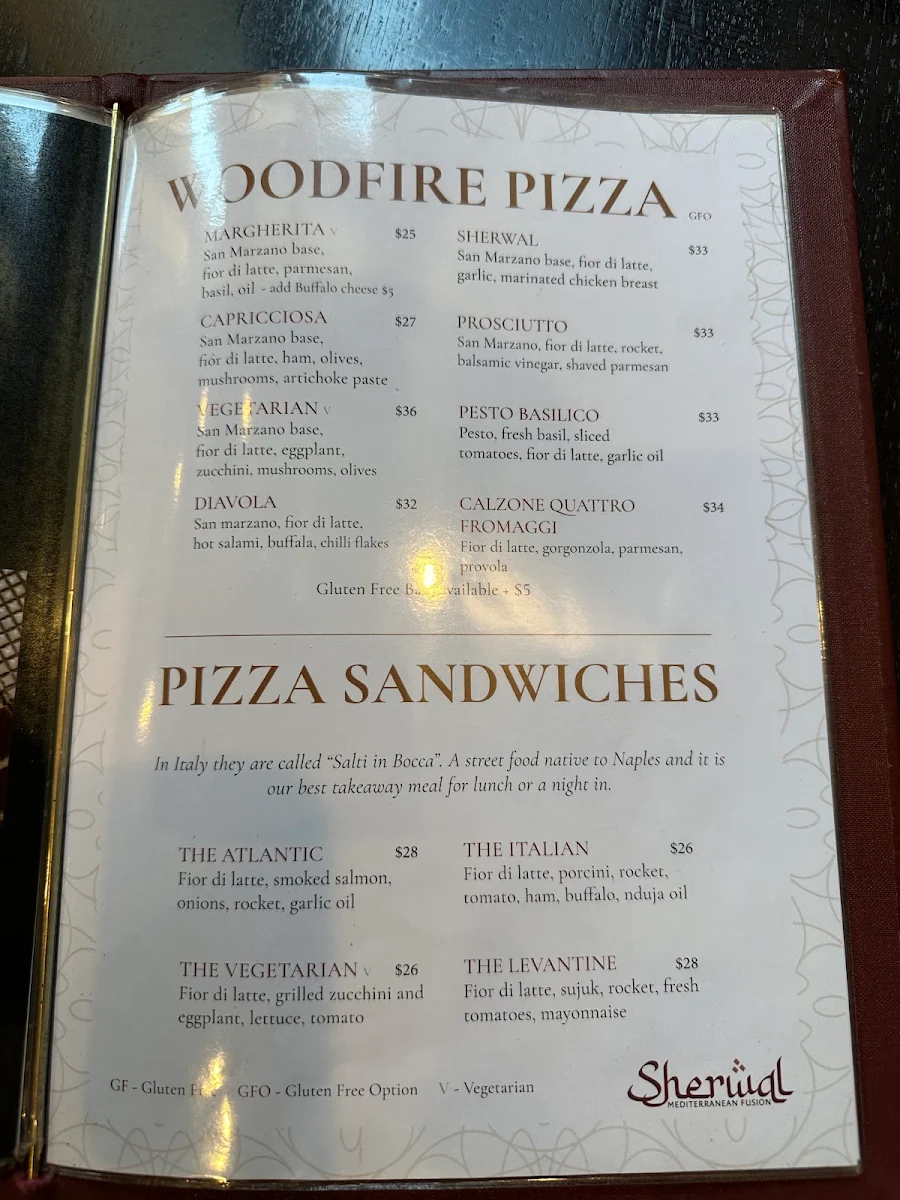 Menu, Sherwal