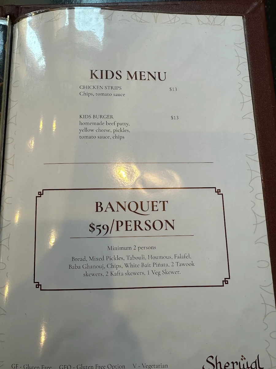 Menu, Sherwal