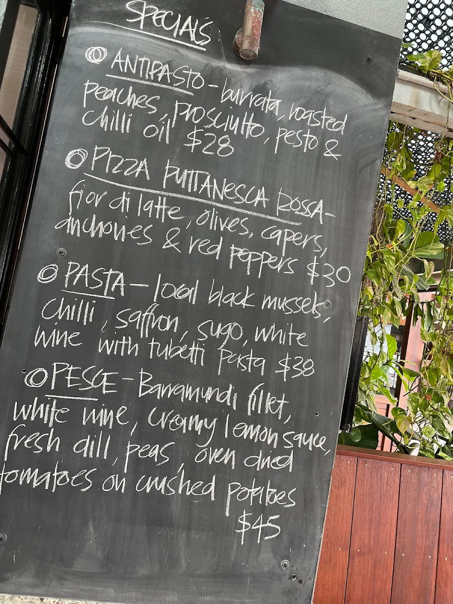 Menu, Baritalia Surfers Paradise
