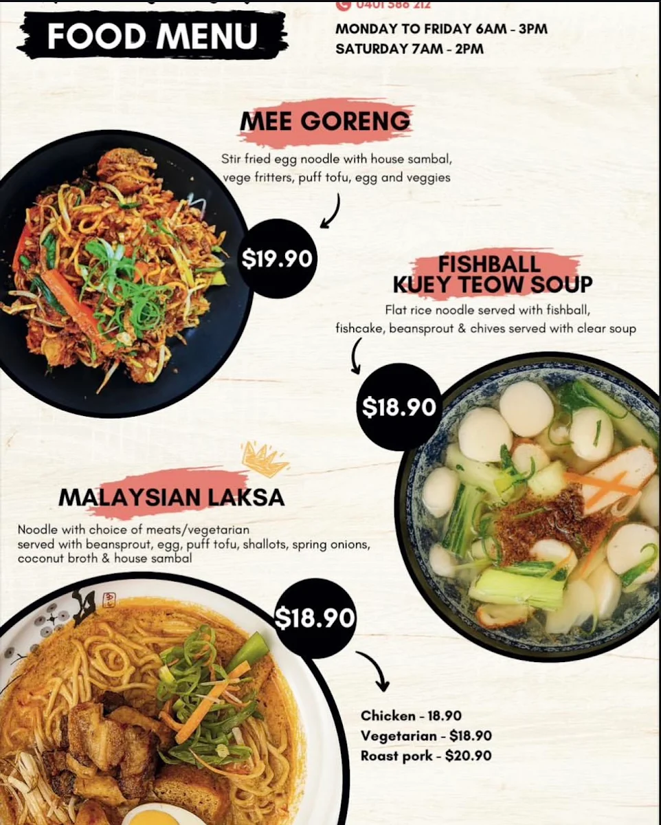 Menu, Ahma Rasa Cafe