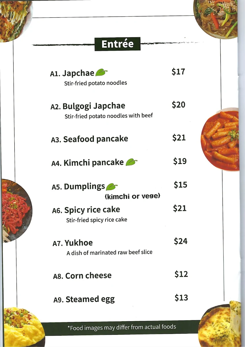 Menu, K Soul BBQ