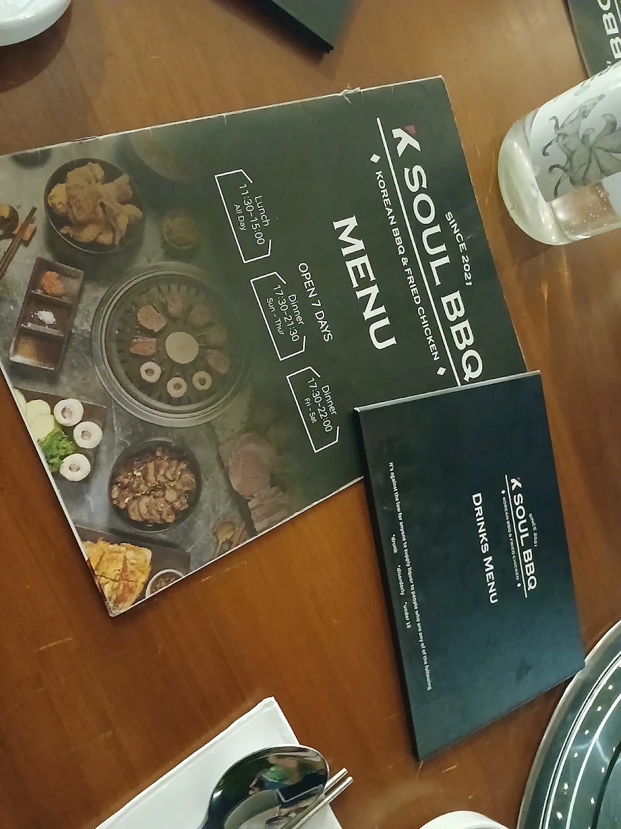 Menu, K Soul BBQ
