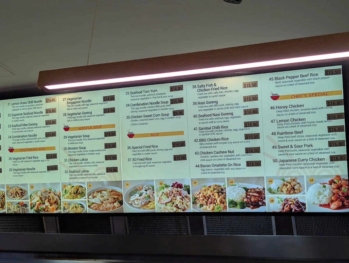 Menu, Keilor Downs Noodle Bar