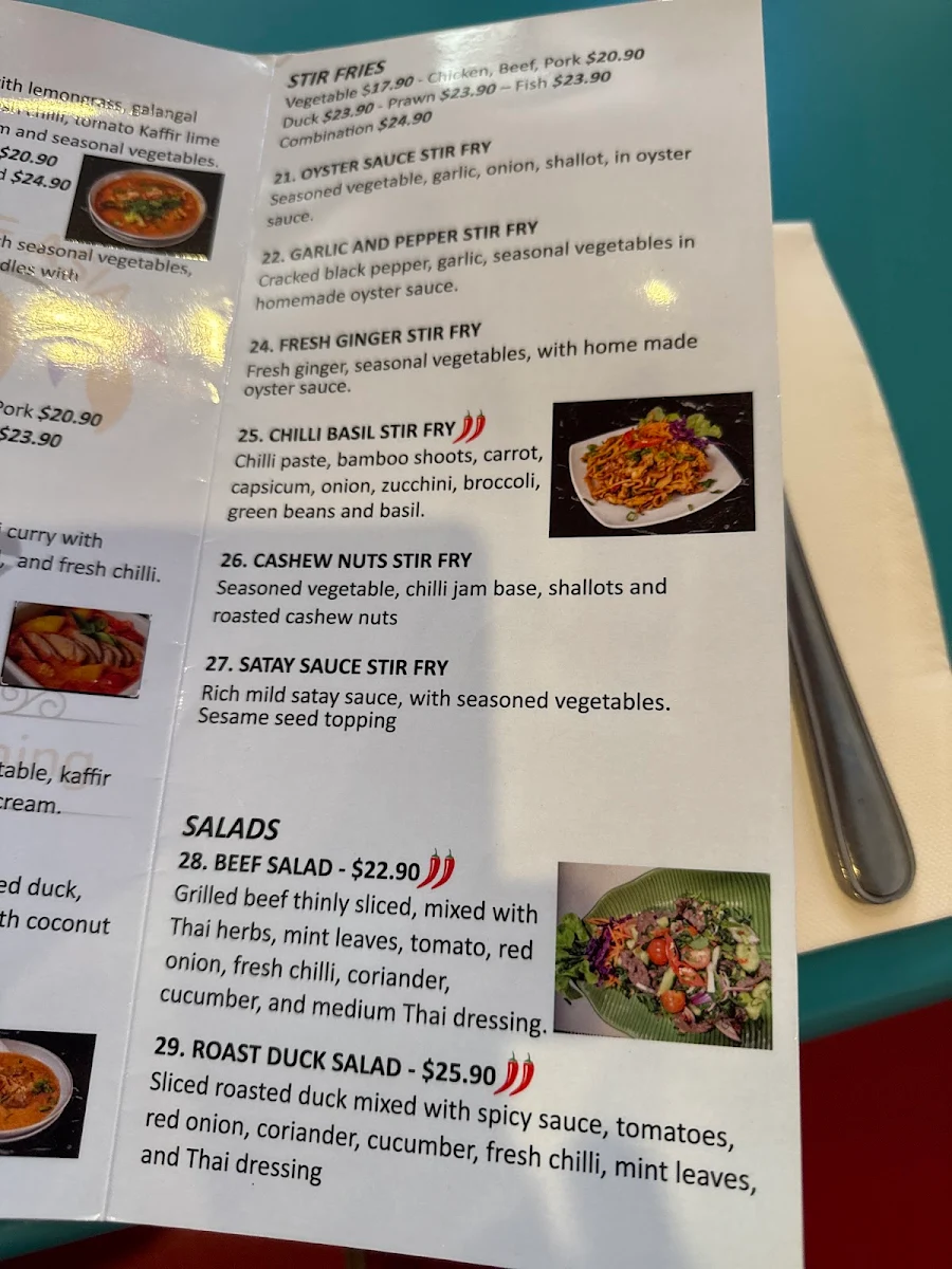 Menu, Light Of Asia Bundaberg
