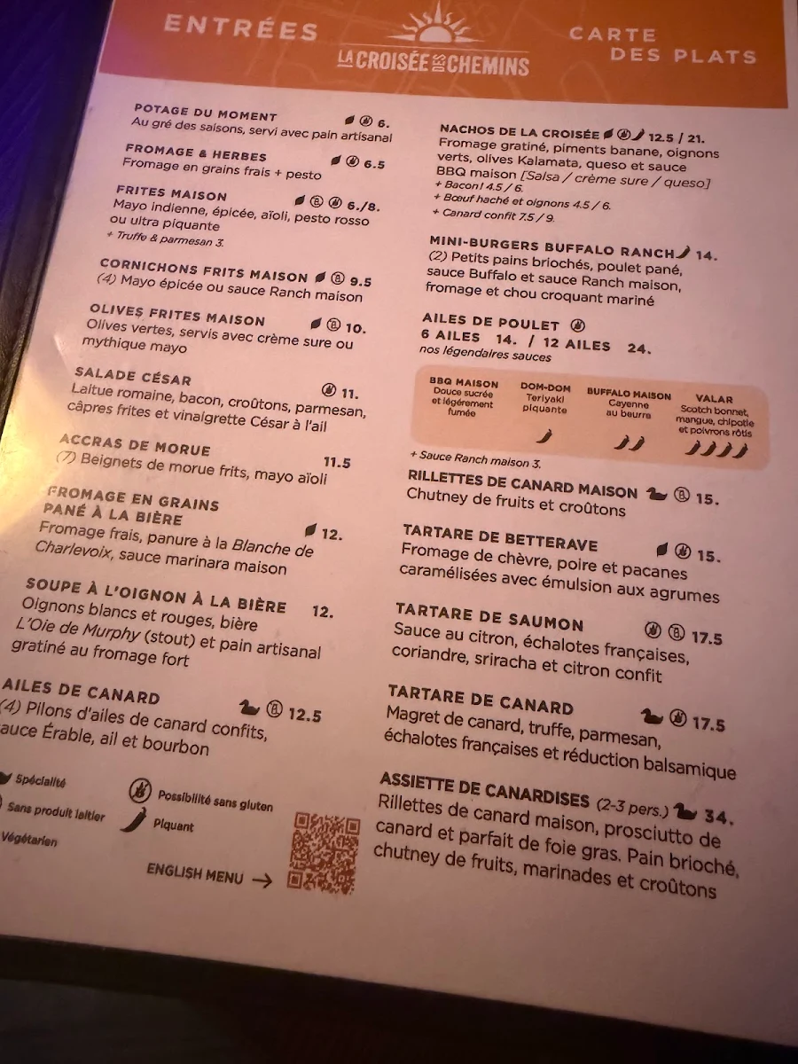 Menu, La Croisée des Chemins