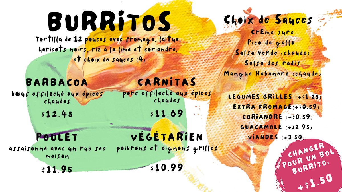 Menu, La Vida Buena