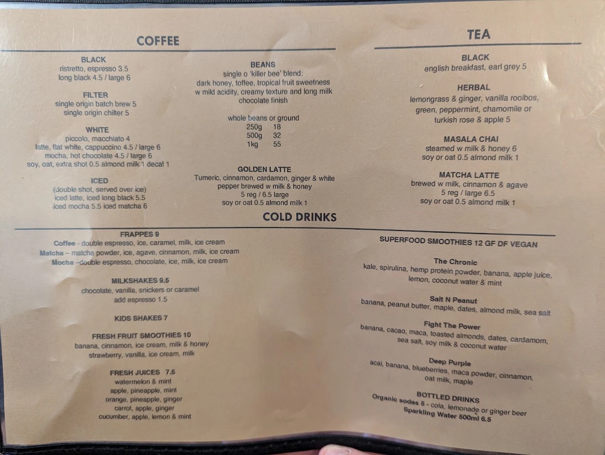 Menu, Four Ate Five