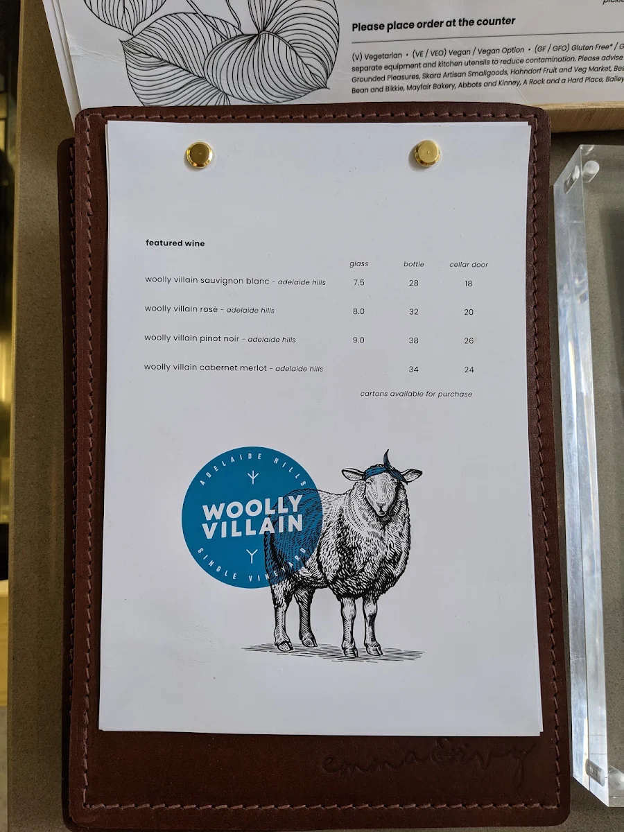 Menu, Emma & Ivy