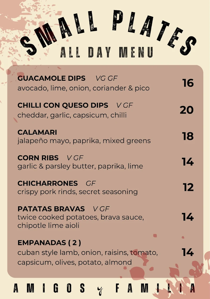 Menu, Amigos y Familia Hardware Lane