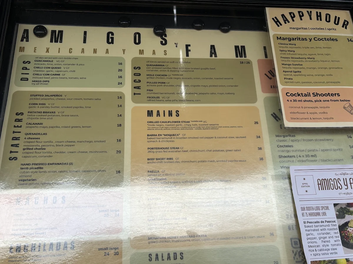 Menu, Amigos y Familia Hardware Lane
