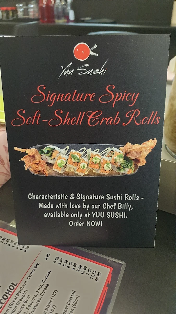 Menu, Yuu Sushi