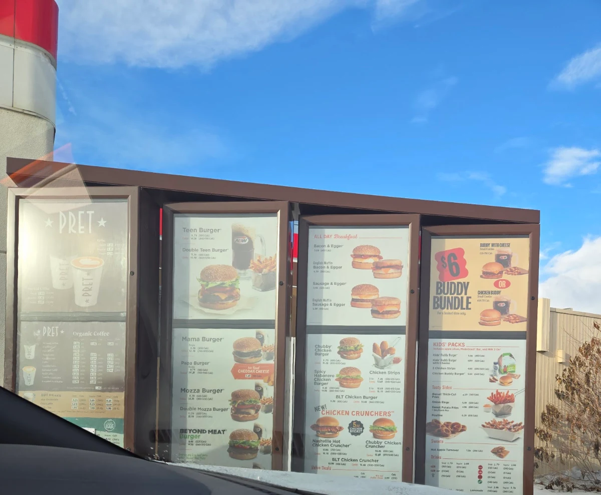Menu, A&W Canada