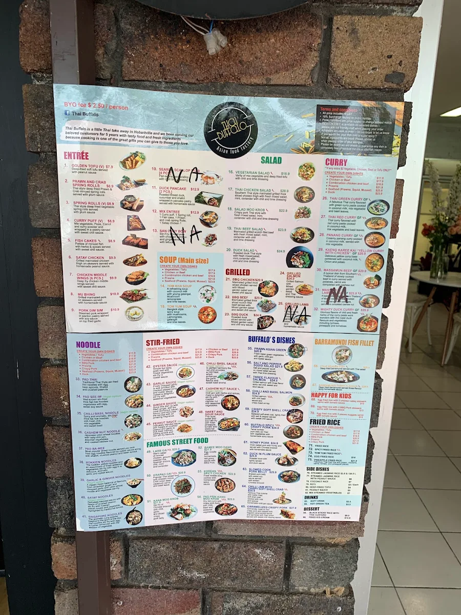Menu, Thai Buffalo