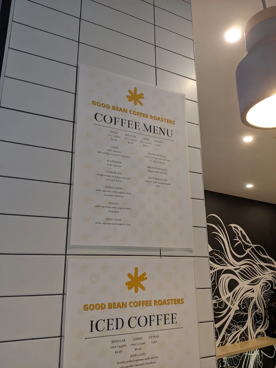 Menu, Good Bean Moonee Ponds