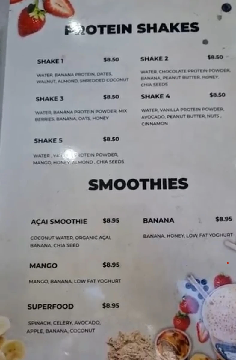 Menu, Thirsty Monkey