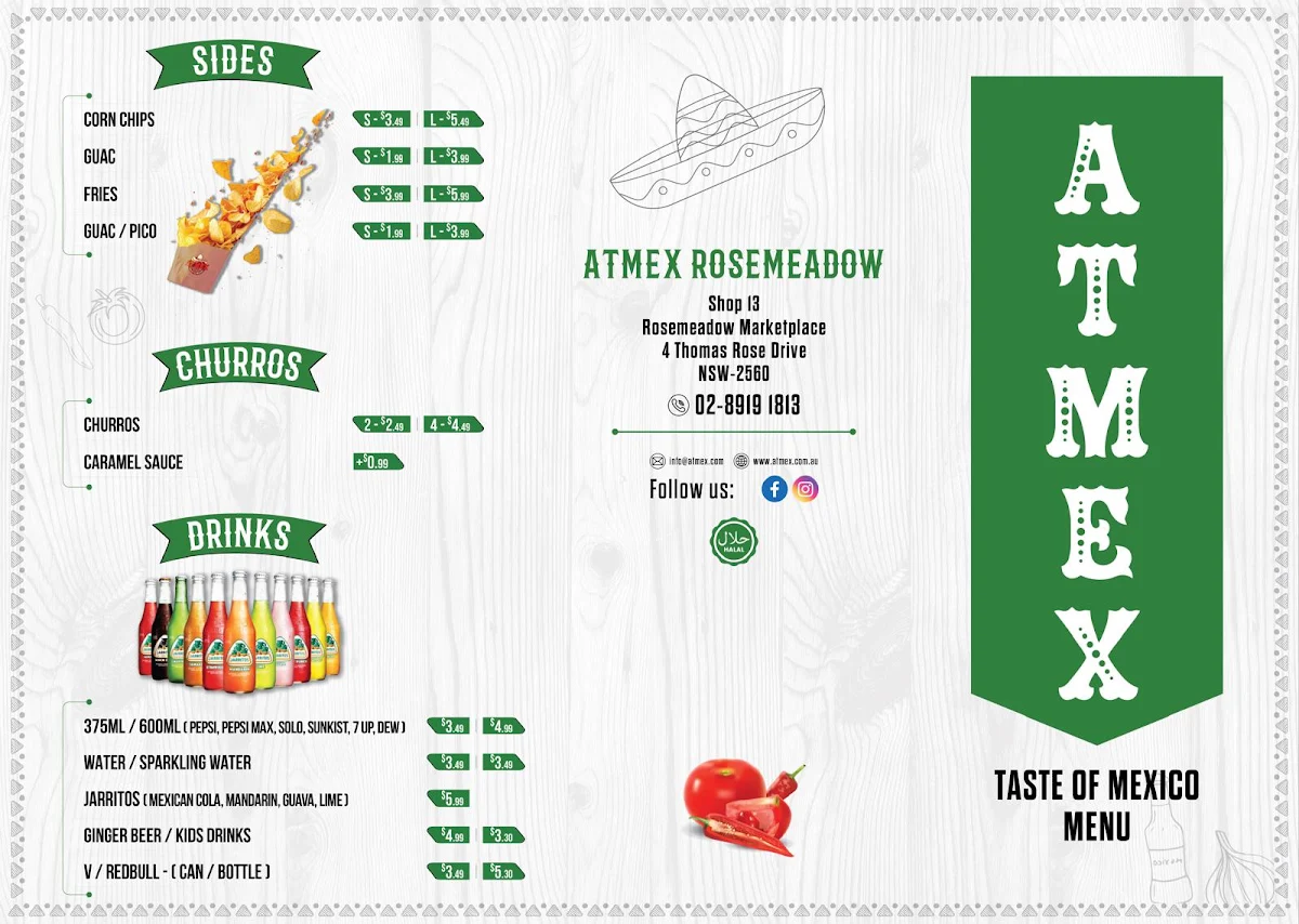 Menu, ATMEX Rosemeadow